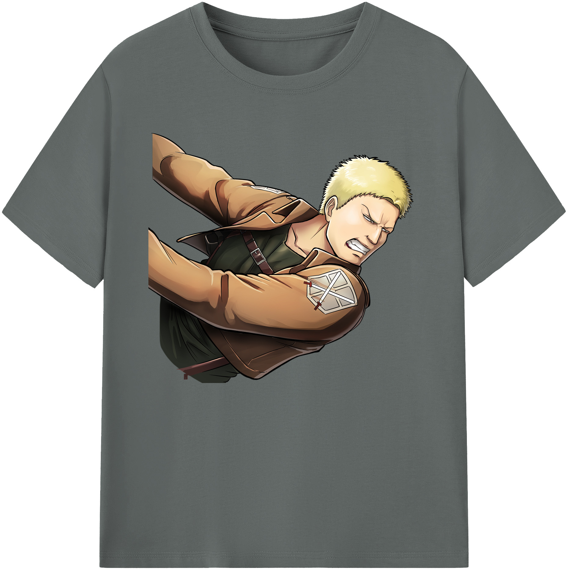 （画像用） 進撃の巨人 ライナー・ブラウン Attack on Titan Reiner Braun 綿100％ メンズ半袖Tシャツ｜肌触りやわらか＆通気性